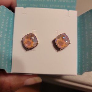 Origami Owl Gold Crystal Dusty Pink Delite Clara Earrings